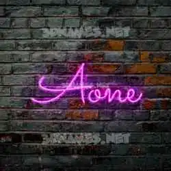 aone in Pink Neon style - 3D name wallpaper