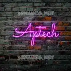 aptech in Pink Neon style - 3D name wallpaper