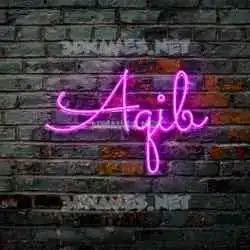 aqib in Pink Neon style - 3D name wallpaper