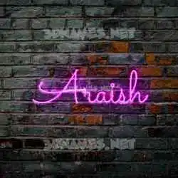 araish in Pink Neon style - 3D name wallpaper