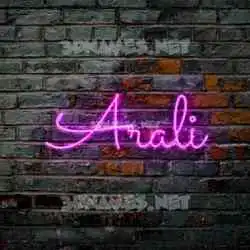 arali in Pink Neon style - 3D name wallpaper