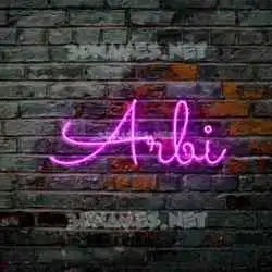 arbi in Pink Neon style - 3D name wallpaper
