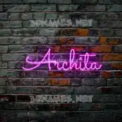 archita in Pink Neon style - 3D name wallpaper