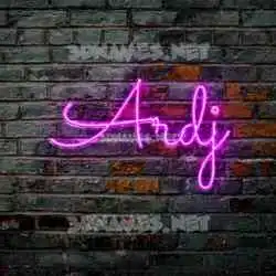 ardj in Pink Neon style - 3D name wallpaper