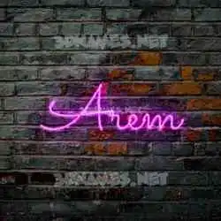 arem in Pink Neon style - 3D name wallpaper