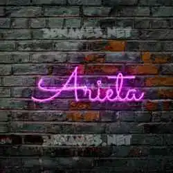 arieta in Pink Neon style - 3D name wallpaper