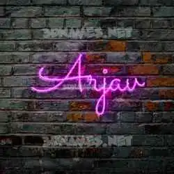 arjav in Pink Neon style - 3D name wallpaper