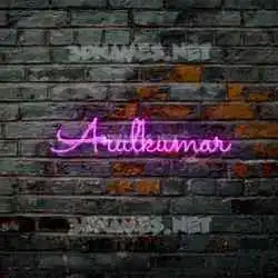 arulkumar in Pink Neon style - 3D name wallpaper