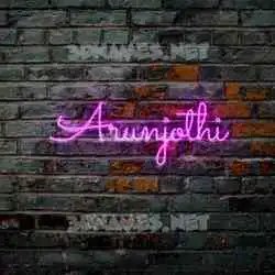 arunjothi in Pink Neon style - 3D name wallpaper