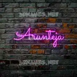 arunteja in Pink Neon style - 3D name wallpaper