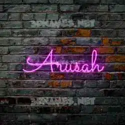 arusah in Pink Neon style - 3D name wallpaper