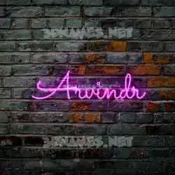 arvindr in Pink Neon style - 3D name wallpaper