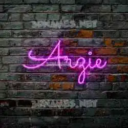 arzie in Pink Neon style - 3D name wallpaper