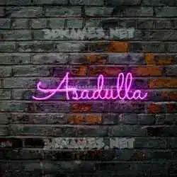 asadulla in Pink Neon style - 3D name wallpaper