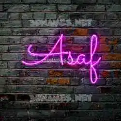 asaf in Pink Neon style - 3D name wallpaper