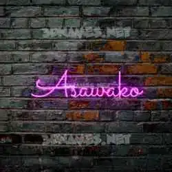 asawako in Pink Neon style - 3D name wallpaper