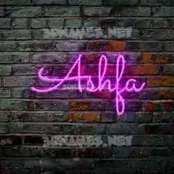 ashfa in Pink Neon style - 3D name wallpaper