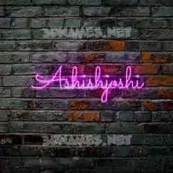 ashishjoshi in Pink Neon style - 3D name wallpaper