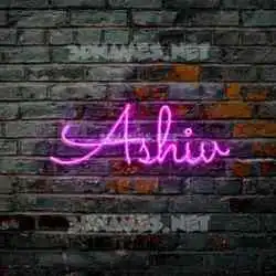 ashiv in Pink Neon style - 3D name wallpaper