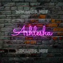 ashlesha in Pink Neon style - 3D name wallpaper