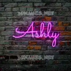 ashly in Pink Neon style - 3D name wallpaper