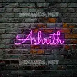 ashrith in Pink Neon style - 3D name wallpaper