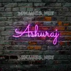 ashuraj in Pink Neon style - 3D name wallpaper