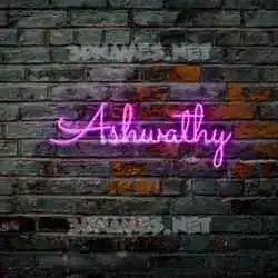 ashwathy in Pink Neon style - 3D name wallpaper
