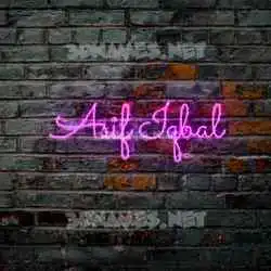 asif iqbal in Pink Neon style - 3D name wallpaper