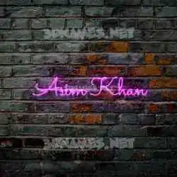 asim khan in Pink Neon style - 3D name wallpaper