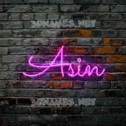 asin in Pink Neon style - 3D name wallpaper