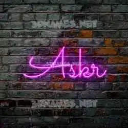 askr in Pink Neon style - 3D name wallpaper