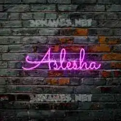 aslesha in Pink Neon style - 3D name wallpaper