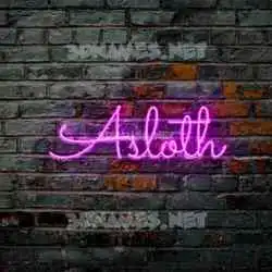 asloth in Pink Neon style - 3D name wallpaper