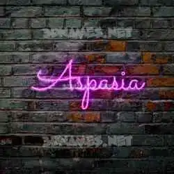 aspasia in Pink Neon style - 3D name wallpaper
