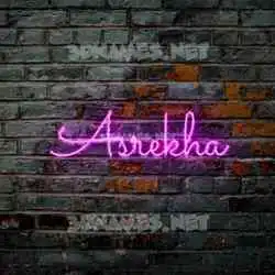 asrekha in Pink Neon style - 3D name wallpaper