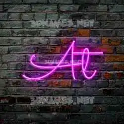 at in Pink Neon style - 3D name wallpaper