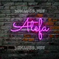 atefa in Pink Neon style - 3D name wallpaper