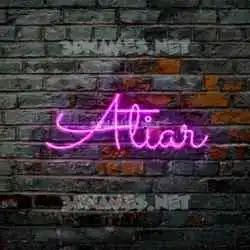 atiar in Pink Neon style - 3D name wallpaper