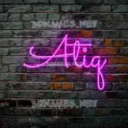 atiq in Pink Neon style - 3D name wallpaper
