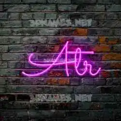 atr in Pink Neon style - 3D name wallpaper