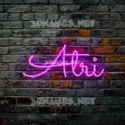 atri in Pink Neon style - 3D name wallpaper