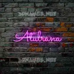 atulrana in Pink Neon style - 3D name wallpaper