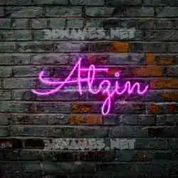 atzin in Pink Neon style - 3D name wallpaper