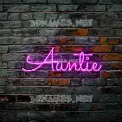auntie in Pink Neon style - 3D name wallpaper