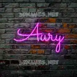 aury in Pink Neon style - 3D name wallpaper
