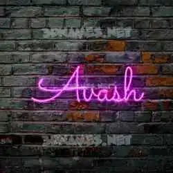 avash in Pink Neon style - 3D name wallpaper