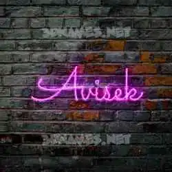 avisek in Pink Neon style - 3D name wallpaper