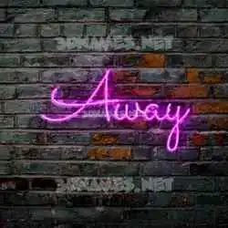 away in Pink Neon style - 3D name wallpaper