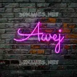 awej in Pink Neon style - 3D name wallpaper